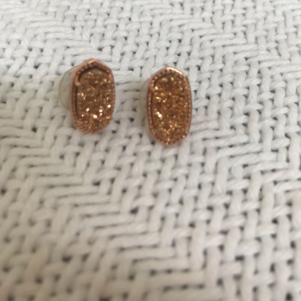Rose gold druzy Kendra Scott earrings